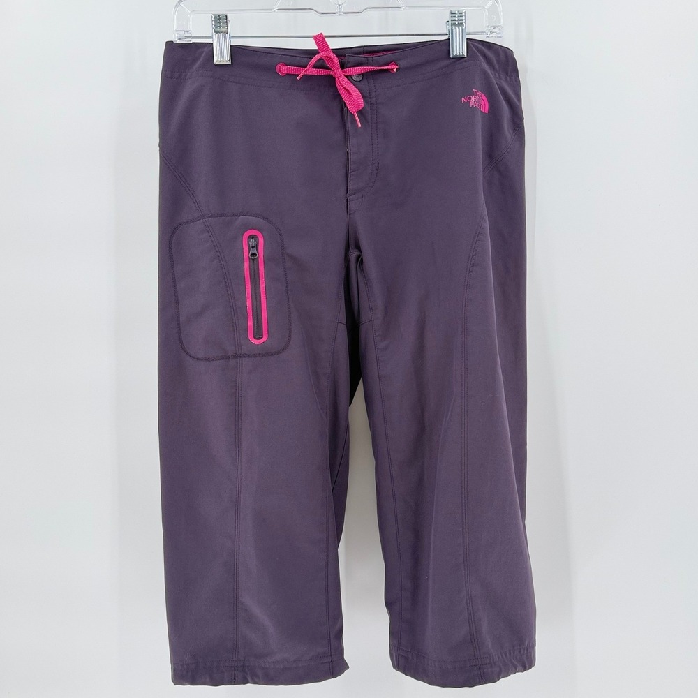 THE NORTH FACE Women's Purple Capri Pants Size 10 Pink Stretch Hiking Outdoor
